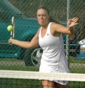 EHS's Lauren Redman and tennis partner Anna Nelson were winners against Peninsula March 23.