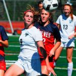 Sumner star Kaylee Coatney looks to control the ball during an early-season victory over Black Hills. She scored twice during the 3-0 win. Photo by Jim Grob.