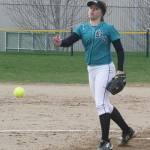 Pitcher Brooke Nelson delivers during the Panthers&rsquo; March 23 victory. Photo by Kevin Hanson.