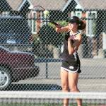 Panther Kristen Cunningham was a four-year tennis player who graduated last year. This year, coach Damon DeLapp says to keep an eye on top singles player Kadie Demich. Photo by Ray Still.
