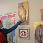 Examples of Glory Cancro&rsquo;s work. She helped organize the artist reception and look for other artists to show off at the show. Photo by Bailey Jo Josie