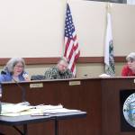 Pat Pepper, Brian Weber and Erika Morgan (not pictured) passed a resolution at the May 2 council meeting that bars the city from moving forward with Oakpointe&rsquo;s attempt at arbitration over a breach of a development agreement. David Linehan, the city&rsquo;s attorney, said he will move forward in the arbitration proceedings until he received clarification about the resolution. Photo by Ray Still