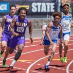 Michael Russell was a part of the boys&rsquo; 4x100 relay. The team placed second in the state competition. Photo by Vince Miller.