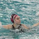 Caitlyn Schuler lines up a shot during a contest earlier this season. Contributed photo.