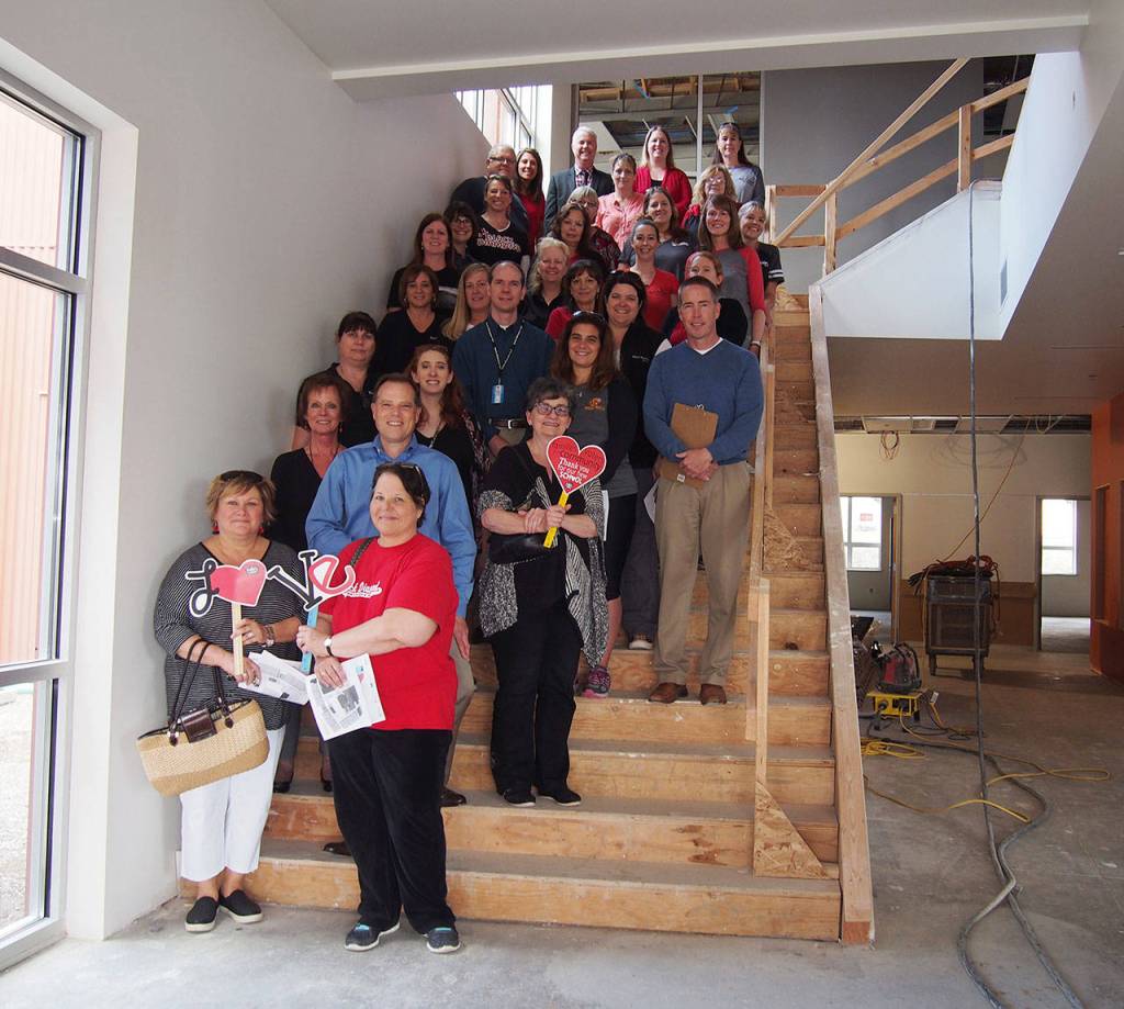 Black Diamond Elementary staff recently toured the new school in their city, which still has some touching up to do before it opens to students in the fall. Submitted photo