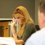 Gwendolyn Fullerton, a Bonney Lake resident, was one of two people to speak against the city of Bonney Lake allowing a marijuana retail store opening inside city limits. &ldquo;Because of this, I&rsquo;m ready to move,&rdquo; she told the Planning Commission on August 16, during the public hearing on the issue. Photo by Ray Still