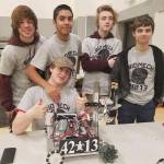 Gabe Hanson, Wyatt Hanson (sitting), Gabe Noel, Max Hesselgessel and Alex Taupin also competed in Tacoma, placing second. Submitted photo