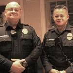 Steve Howerton, left, and Kim-Xuan Brewer have been hired to round out the Enumclaw Policie Department.