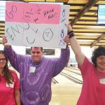 Local Special Olympics bowlers were, from left, Katie Baune, Josh Warren and Stacie Johnson. Submitted photo