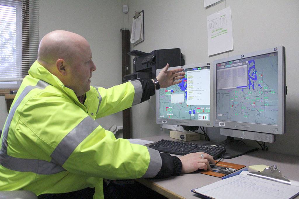 Another upgrade Bonney Lake is pursuing is updating the citys System Control and Data Acquisition system, or SCADA for short. The system connects all water and water and sewer stations to a single computer that allows many functions to be controlled and monitored remotely, like filtration and pH control, although some duties still require on-site maintenance. Photo by Ray Still