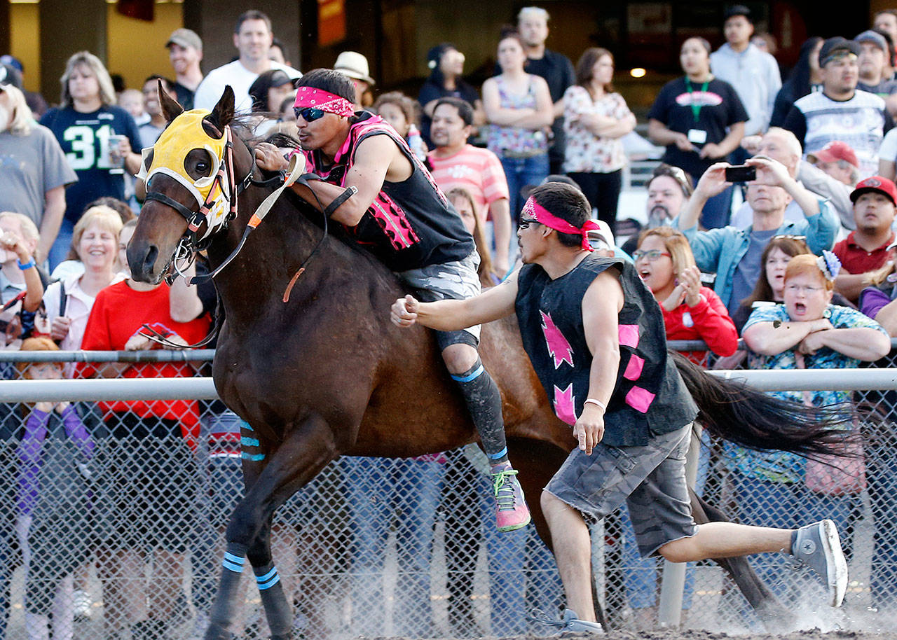 Many tribes around the nation will be competing in this years Indian Relay Racing and take the Muckleshoot Gold Cup. Photo courtesy Phil Ziegler