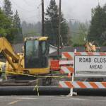 Detours will remain in place until mid-July, when work crews expect to complete the River Avenue project in Buckley. KEVIN HANSON PHOTO