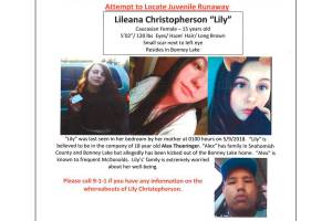 Police seek runaway Bonney Lake girl