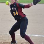 Enumclaw pitcher Jenna Ritzdorf delivers during Fridays victory over Curtis High. Photo by Kayse Angel