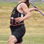Enumclaw Highs Connery McLaughlin uncorked a throw of 199-11 to take the Class 3A javelin championship. Photo by Vince Miller
