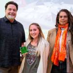 Kelsey Webb receives her Earth Heroes award from Pat McLaughlin, director of King Countys Solid Waste Division, and Jourdan Imani Keith, founder and director of the Urban Wilderness Project. Photo Courtesy King County