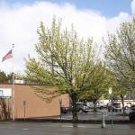 The Enumclaw City Council is trying to decide whether a three- or four-story building should be built in this lot, replacing the Chamber of Commerce and Arts Alive, or even whether the building should be closer to Railroad Street or Cole Street. Photo by Kevin Hanson