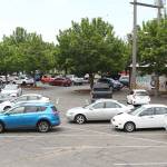 The parking lot behind the Arts Alive and Enumclaw Chamber of Commerce may be no more in the future, as the city is looking for a developer to build in the lot. Photo by Ray Still