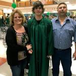 Nancy and JIm Babst with the Auburn High Schools John McHugh, the recipient of the Babst Memorial Scholarship. COURTESY PHOTO