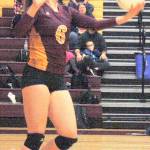Kaitlyn Nelson prepares to serve during one of White Rivers many 2017 victories. File image