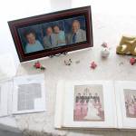 Decorations at the Skogens golden anniversary include their original wedding announcement published in the Buckley News Banner 50 years ago. Photo by Ray Miller-Still