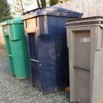 Enumclaw residents with smaller garbage bins (32 gallons or less) will end up paying more under this new rate structure, while those with larger bins will end up paying less. Photo by Ray Miller-Still