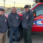 Vance Mettlen, Doug Babcock and Rex Orcutt were deployed to the Woolsey Fire in southern California Sunday, Nov. 11. Photo courtesy East Pierce Fire and Rescue