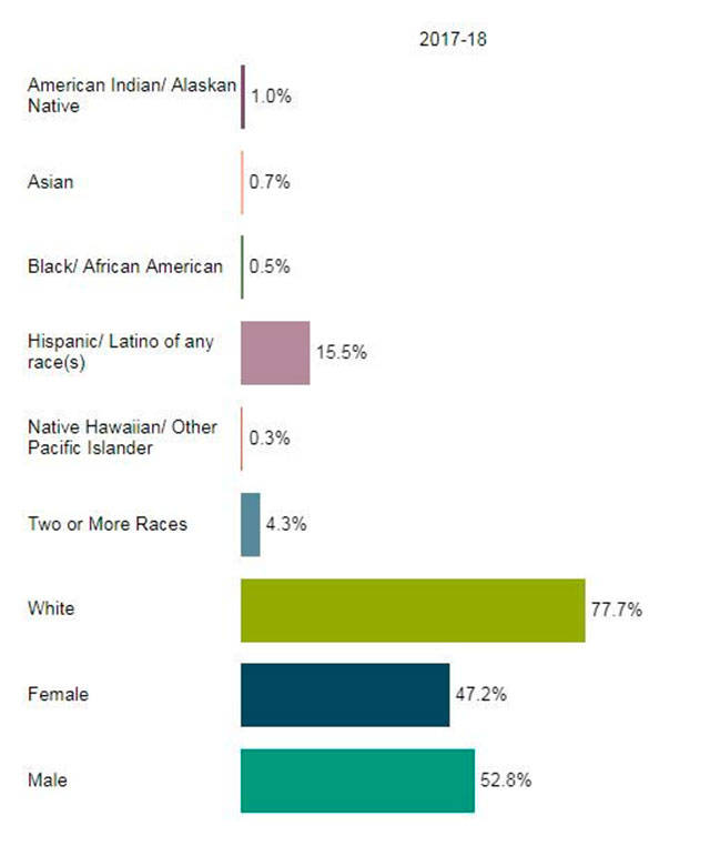 Enumclaw High School students, broken down by race. Image courtesy Enumclaw School District