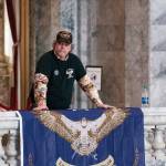Robert Brown, an advocate for splitting the state of Washington into two, at a rally at the Capitol in Olympia last week. Photo by Sean Harding, WNPA Olympia News Bureau