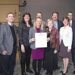 King County Council with Sarah Reyneveld, chair of the King County Womens Advisory Board. Photo courtesy of King County