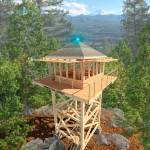 A digital rendering of what the proposed Mount Peak lookout tower would look like. The Washington state capital budget includes $381,000 that would go toward funding the project, if the it passes. Courtesy image
