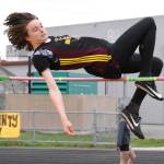 In related news, Enumclaw High freshman Jack Morse took first in the high jump April 4, helping the Hornets to a 91-53 victory over visiting Kentridge. Photo by Kevin Hanson