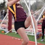 White Rivers Jessica Taylor won the pole vault Thursday to help the Hornets defeat the visiting Orting Cardinals. Photo by Kevin Hanson