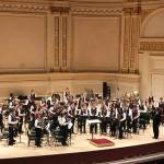 The White River High band, 55 musicians under the direction of Rich Kuntzelman, performed April 1 at New York Citys Carnegie Hall. Contributed photo