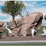 An artists rendition gives an idea of what Buckleys climbing boulders could look like. Courtesy image