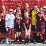 White River Team No. 1 won district and advanced to the state unified soccer tournament. In back, from left, Lucas, Lamont, coach Heather, Jaxson, Eric, Zach, Alex, Hunter and coach Becky; in front are Stacia and Mack. Contributed photo