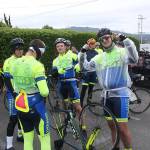 The Journey of Hope TransAmerica team get their final affairs in order behind Enumclaws Calvary Presbyterian Church at 6 in the morning before tackling Mount Rainier and a 125 mile ride to Yakima. Photo by Ray Miller-Still