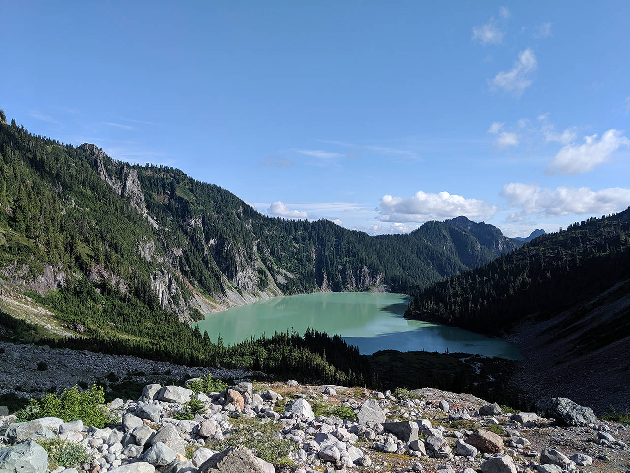 When Columbia Glacier vanishes, Blanca Lakes Instagram-worthy green waters will slowly turn blue. (Zachariah Bryan / The Herald)