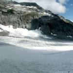 Zachariah Bryan / The Herald                                 About 80 percent of Columbia Glacier had no snowpack in the beginning of August, exposing it to the sun and to melting.