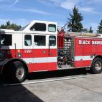 An out-of-commission Mountain View Fire and Rescue vehicle that was being used to cover the city of Black Diamond. Photo by Ray Miller-Still