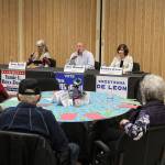Left to right, Council members Tamie Boxx-Deady and Chris Wisnoski, as well as challenger Kristiana de Leon, participated in a Maple Valley Chamber-led candidate forum on Oct. 8. Wisnoskis seat is the only challenged race this year. Photo by Ray Miller-Still