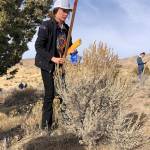 Katy King measures ground coverage and biomass. Contributed photo