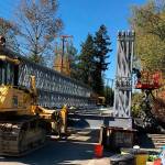 The temporary bridge is be a 240-foot-long, single span structure and weigh approximately 320 tons. Photo courtesy WSDOT