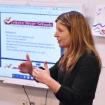 White River Superintendent Janel Keating Hambly discussed details surrounding the districts Feb. 11 levy request during a public session Thursday at the WR Early Learning Center. Photo by Kevin Hanson