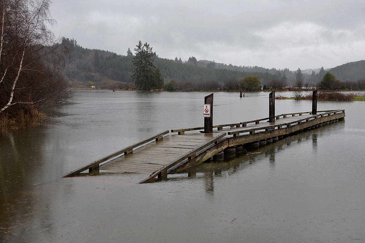 High tides, as seen in this file photo of Raymonds Willapa Landing Park in Pacific County, could become the norm in the future due to sea level rise. Sound Publishing file photo