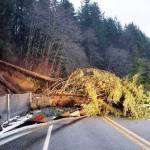 A landslide on state Route 410 near Greenwater (DOT photo) kept the highway closed to all but local residents for a few days.