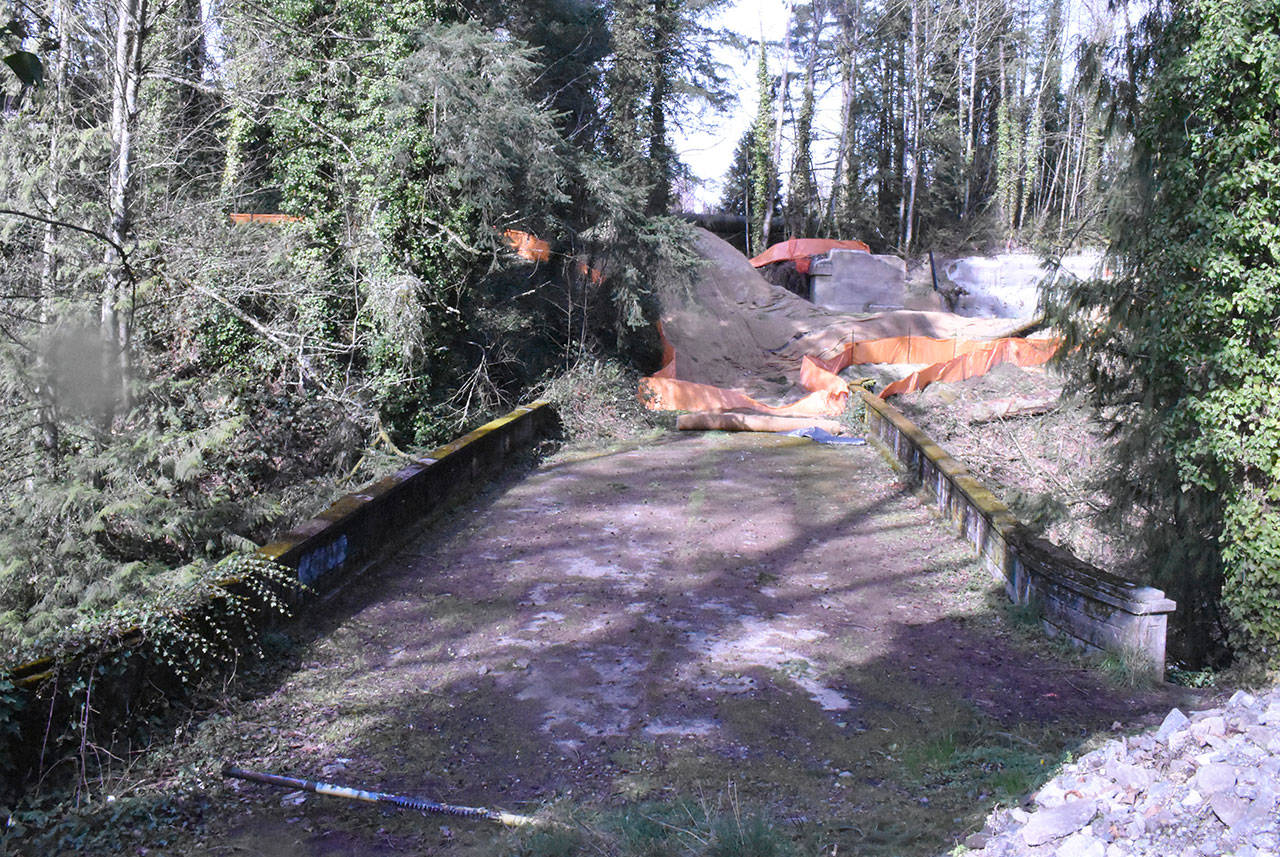 Approximately 3,000 feet of Foothills Trail were recently added, but it comes to an end south of Enumclaw. Once work resumes, the trail will extend to the abandoned Boise Creek Bridge, visible from Mud Mountain Road. Photo by Kevin Hanson