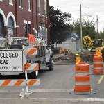 Across the river, the Cedar Street project in Buckley is well underway. Photo by Kevin Hanson
