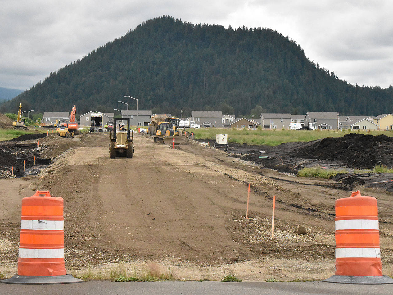 New housing lots continue to spring up on Enumclaws east side, with Mount Peak serving as an awesome backdrop. Photo by Kevin Hanson