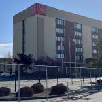 The Red Lion Inn at 1 South Grady Way in Renton is being used as temporary site to relocate individuals experiencing homelessness during the COVID-19 pandemic. Olivia Sullivan/staff photo